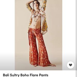 Free People Bali Sultry Boho Flare Pants.